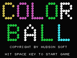 Color Ball Title Screen